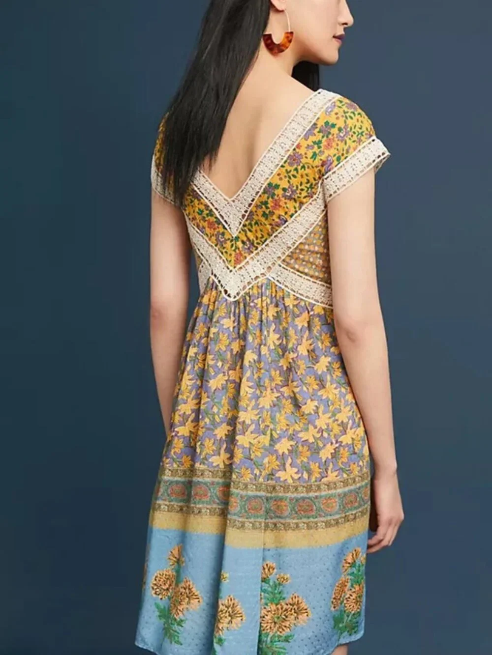 Anthropologie Akemi + Kin Falaise Floral Dress Floral Printed Lace Mini M